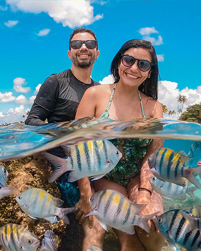 Fábio e Juliana nas Piscinas Naturais de Porto de Galinhas Fábio e Juliana nas Piscinas Naturais de Porto de Galinhas